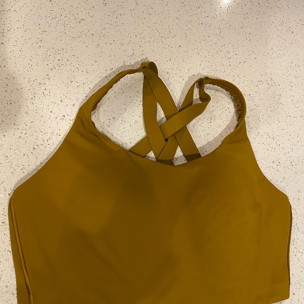 Lululemon Energy Bra Cross-Back Sports Bra in Mustard Yellow